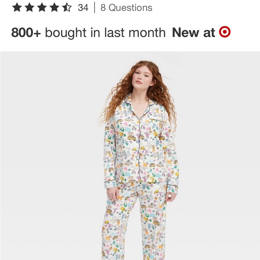 Target X Road Trip Roller Rabbit Multi-Print  XL NWT Button Pajama Set